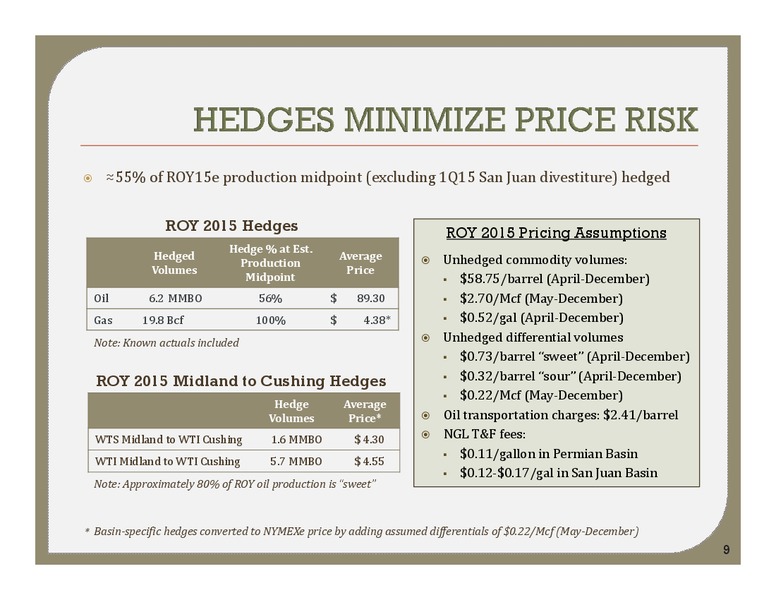 MAY 2015 INVESTOR PRESENTATION – Energen Corp. – slide 8