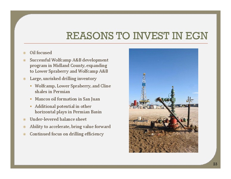 MAY 2015 INVESTOR PRESENTATION – Energen Corp. – slide 22