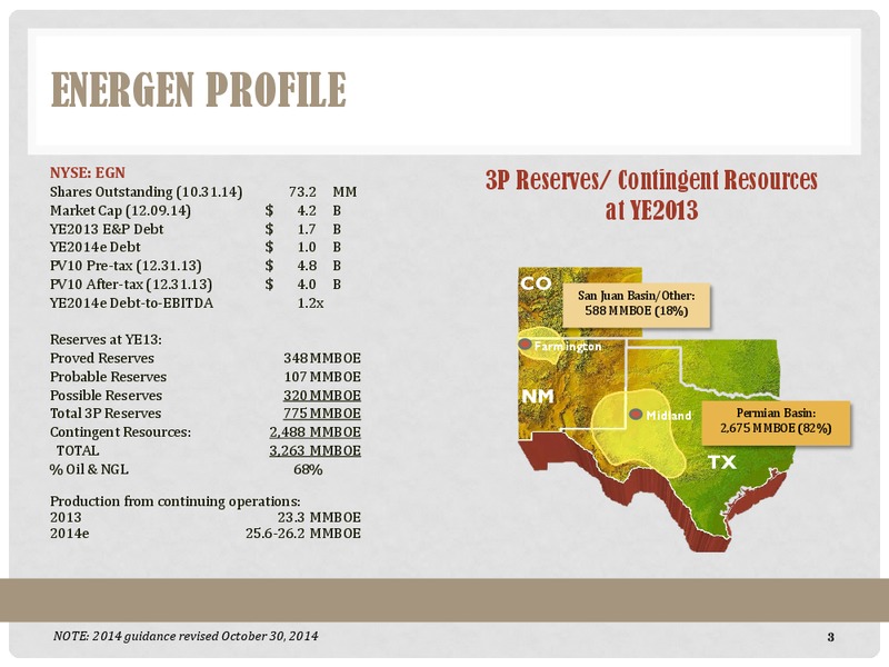 Mancos Oil Play Emerging in San Juan Basin Howard Weil – Energen Corp. – slide 3