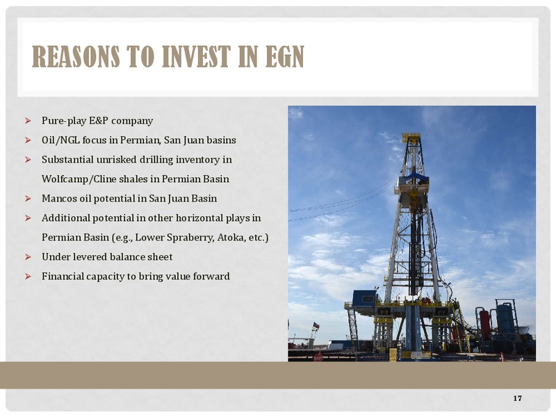Mancos Oil Play Emerging in San Juan Basin Howard Weil – Energen Corp. – slide 17