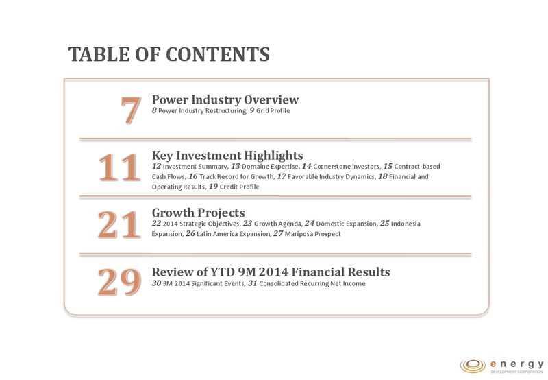COMPANY PRESENTATION – Energy Development Corp. – slide 4