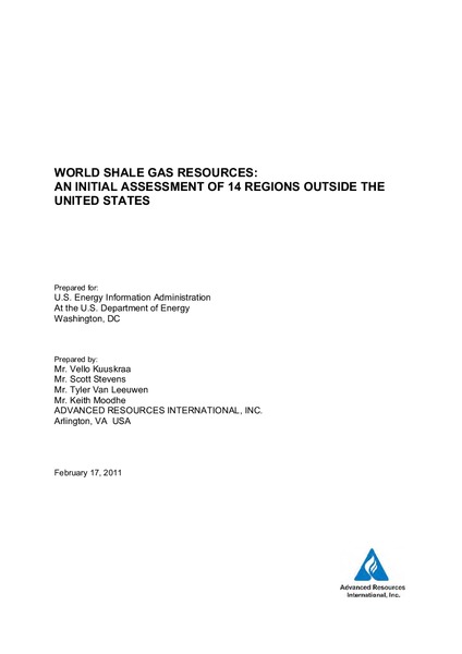 INITIAL ASSESSMENT OF 14 REGIONS OUTSIDE THE  UNITED STATES – EIA – slide 1