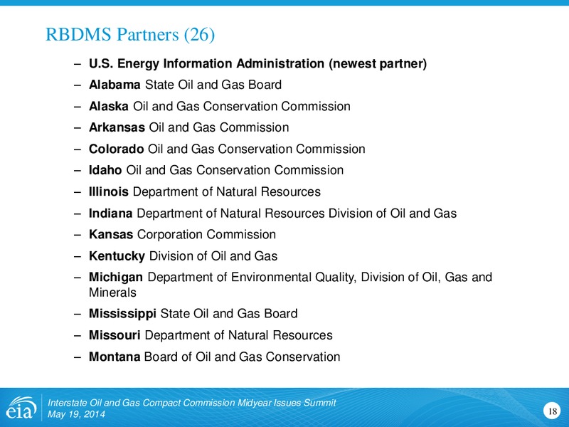 INTERSTATE OIL & GAS COMPACT COMMISSION – EIA – slide 18