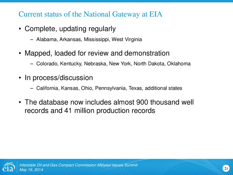 INTERSTATE OIL & GAS COMPACT COMMISSION – EIA – slide 21