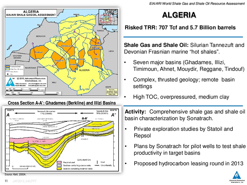 WORLD SHALE GAS AND SHALE OIL RESOURCE ASSESSMENT – EIA – slide 13