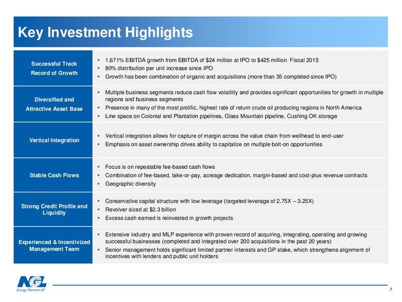 JANUARY 2015 UBS ONE ON ONE MLP CONFERENCE – Energy Partners Ltd. – slide 6