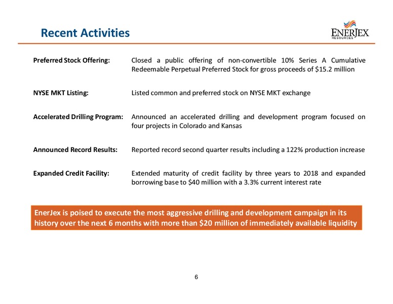 ENERCOM OIL GAS CONFERENCE – Enerjex Resources, Inc. – slide 5