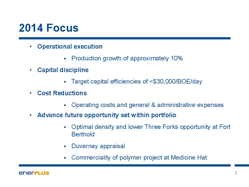 Investor Update – Enerplus Corp – slide 3