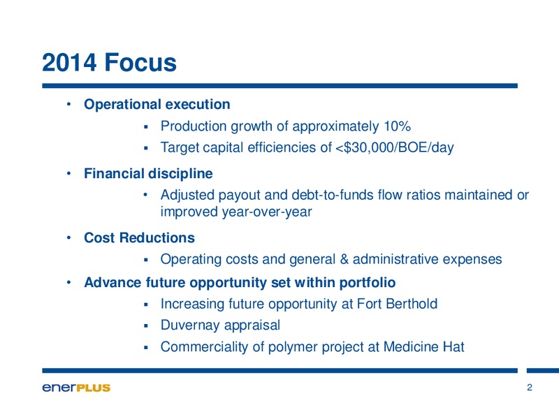 Investor Update – Enerplus Corp – slide 3