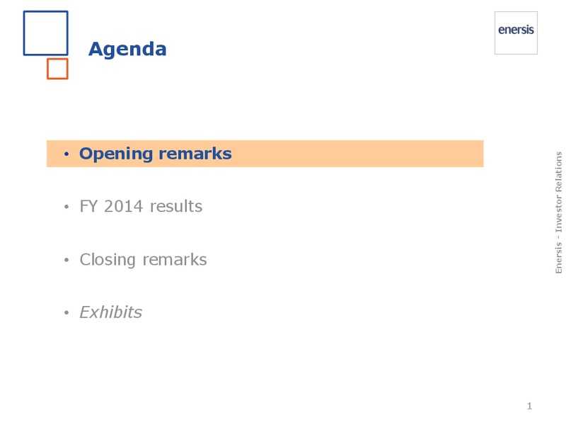 FY 2014 results – Enersis – slide 2