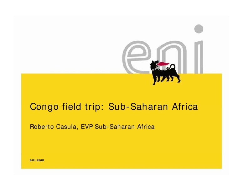 Congo Field Trip – Eni S.P.A – slide 31