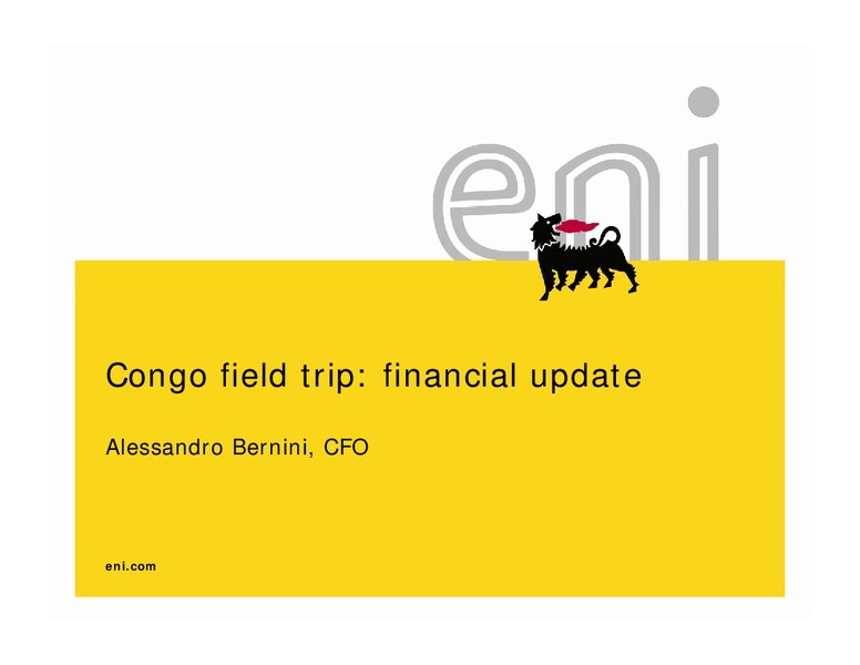 Congo Field Trip – Eni S.P.A – slide 51
