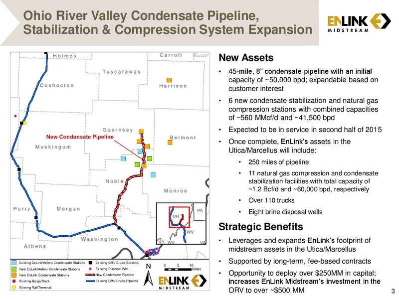 Ohio River Valley Condensate Pipeline Stabilization and Compression Project – Enlink Midstream Partners Lp – slide 2