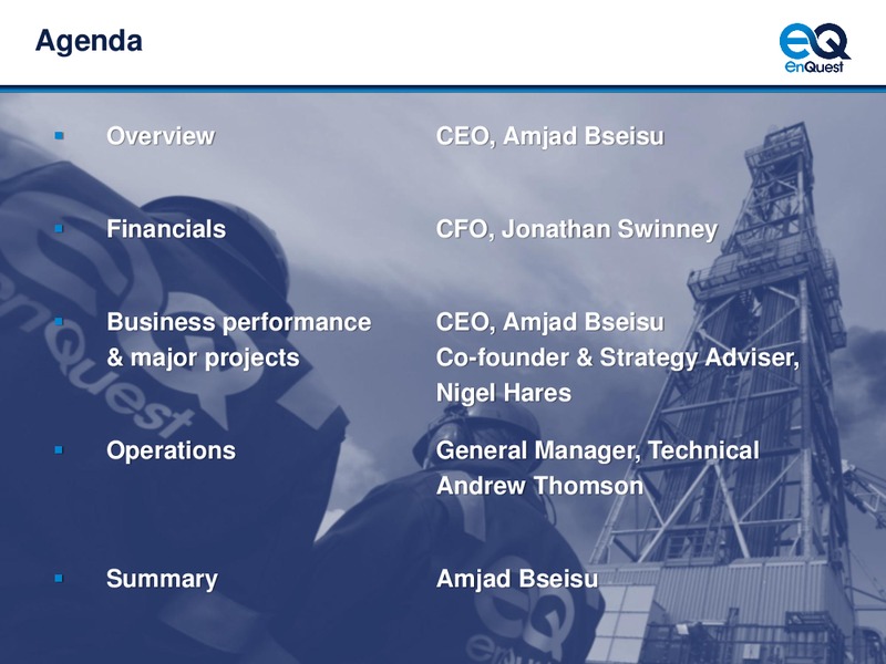 2012 EARNINGS CALL – Enquest – slide 2