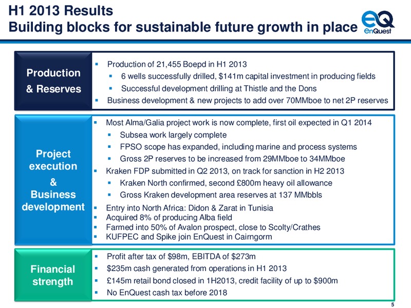 2013 Half Year Results – Enquest – slide 6