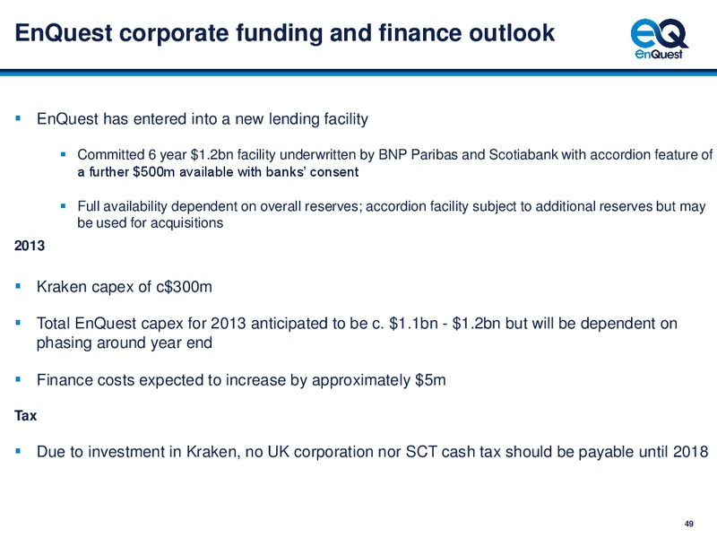 Capital Market Day – Enquest – slide 50