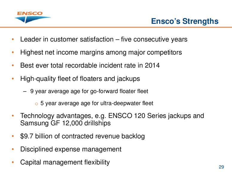 INVESTOR PRESENTATION – Ensco Plc – slide 28