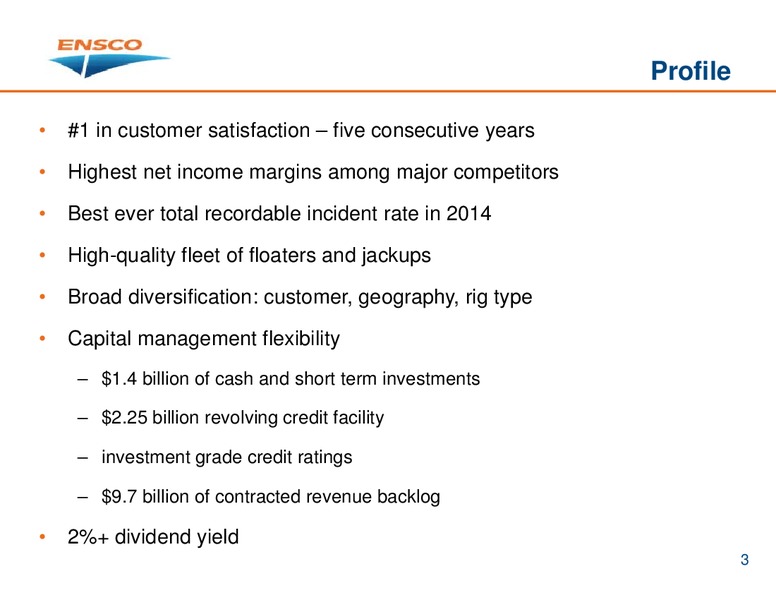 INVESTOR PRESENTATION – Ensco Plc – slide 2