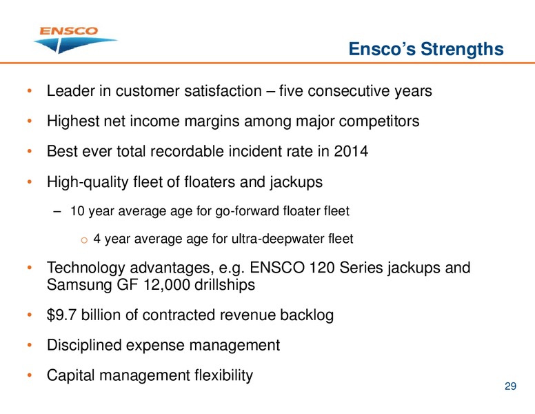 INVESTOR PRESENTATION – Ensco Plc – slide 28