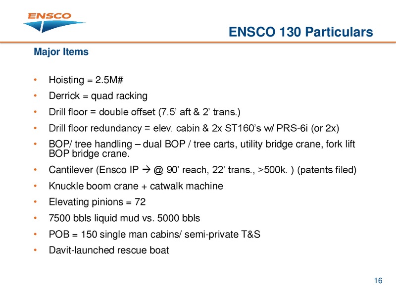 Jackup Strategies – Ensco Plc – slide 16