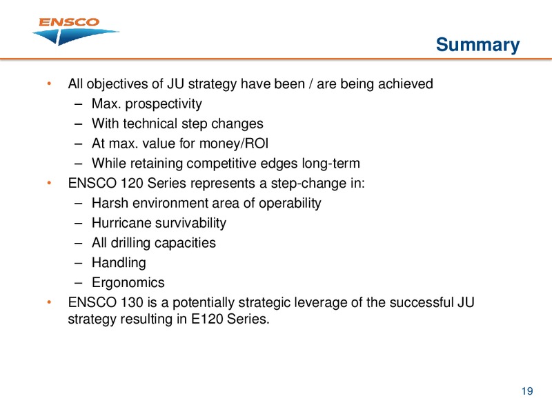 Jackup Strategies – Ensco Plc – slide 19