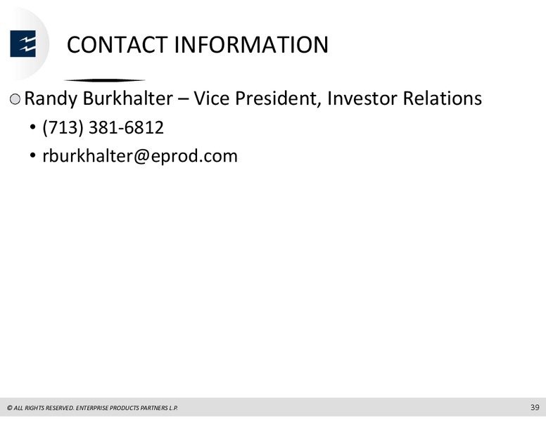 Chickasaw NYAC MLP  Conference – Enterprise Products Partners LP – slide 38