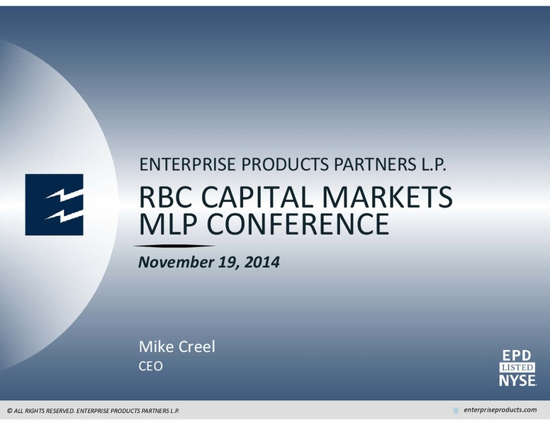 RBC Capital Markets MLP Conference – Enterprise Products Partners LP – slide 1