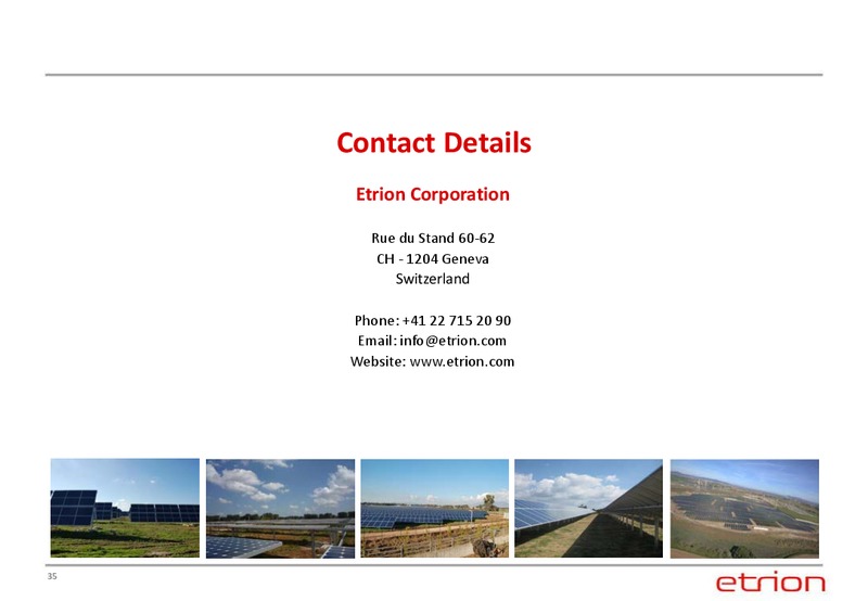 CORPORATE PRESENTATION – Entrion – slide 34