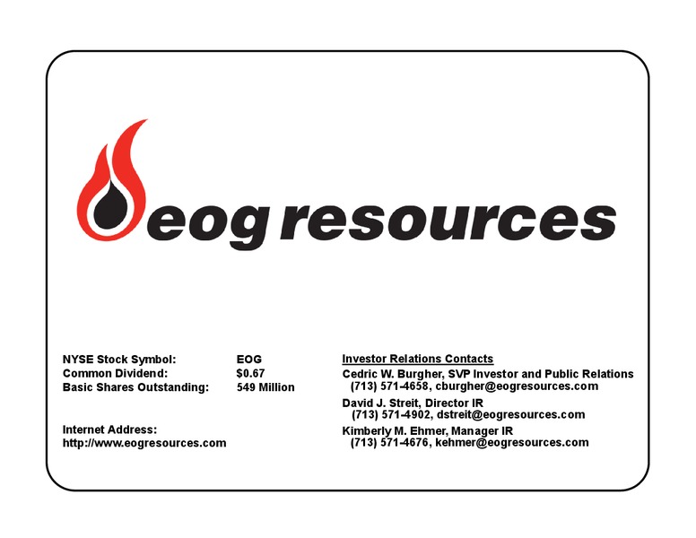 Barclays Americas Select Franchise Conference – EOG Resources, Inc. – slide 1