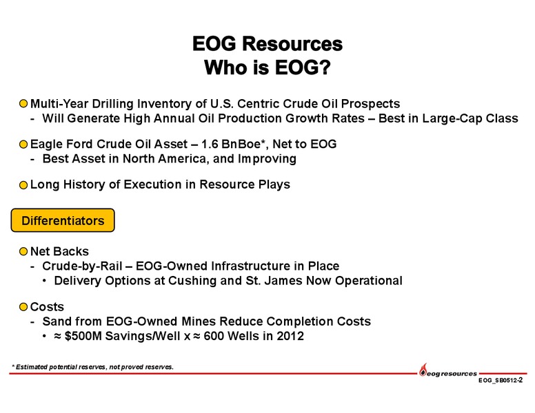 INVESTOR PRESENTATION – EOG Resources, Inc. – slide 3