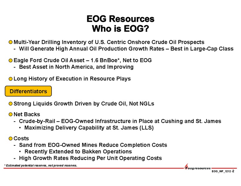 Wells Fargo Securities Annual Pipeline, MLP and E&P, Services and Utility Symposium – EOG Resources, Inc. – slide 3