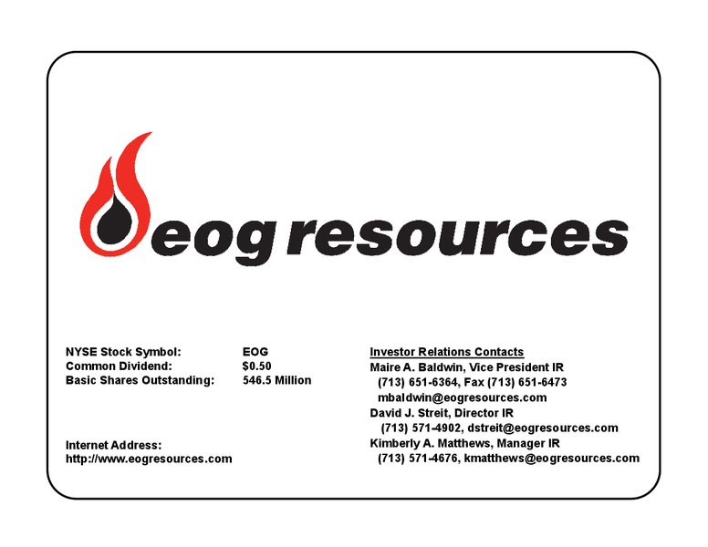 May 2014 Investor Presentation – EOG Resources, Inc. – slide 1