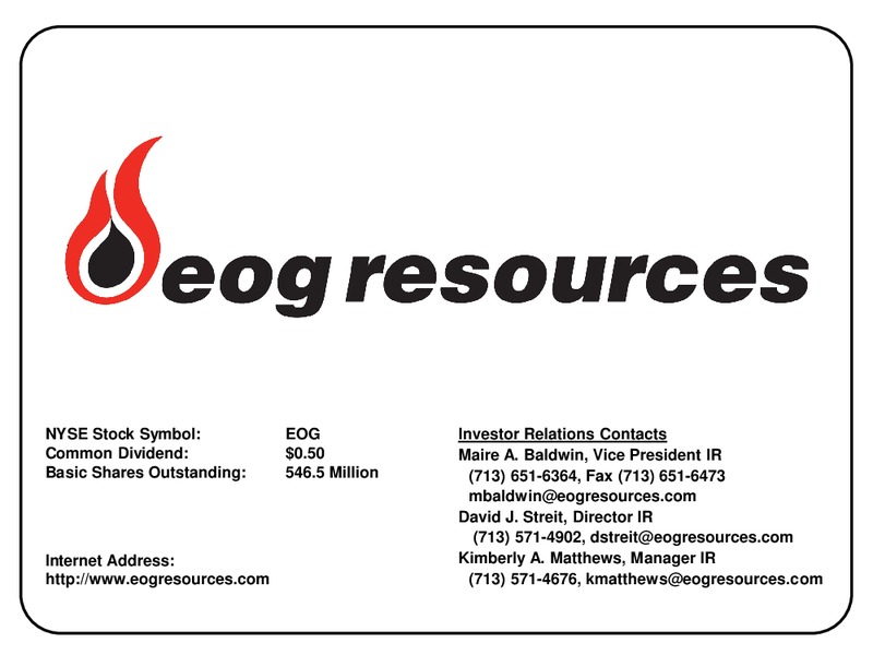 Investor Presentation – EOG Resources, Inc. – slide 1