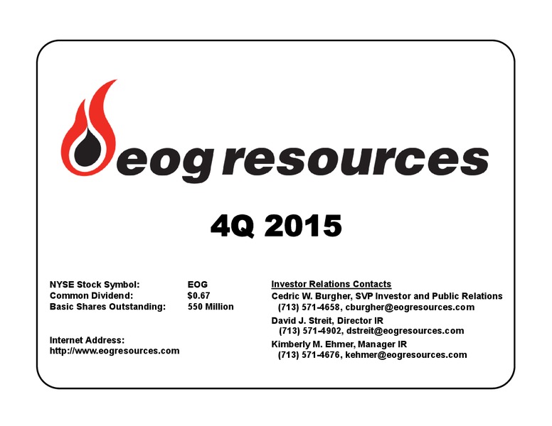Q4 2015 Results Presentation – EOG Resources, Inc. – slide 1