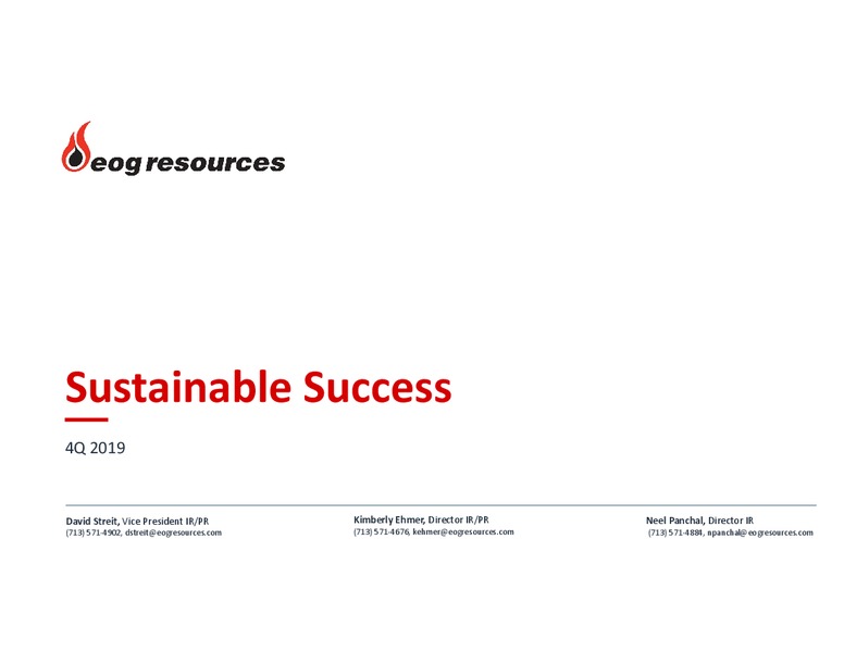 4Q 2019 Earnings Presentation – EOG Resources, Inc. – slide 1