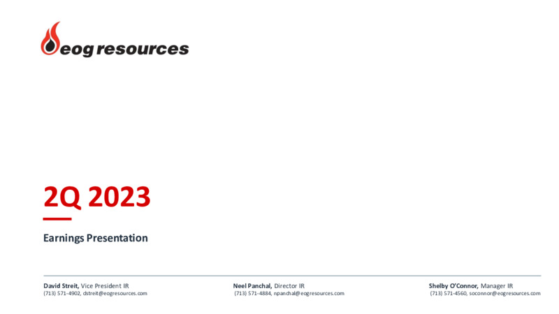 2Q 2023 Earnings Presentation – EOG Resources, Inc. – slide 1