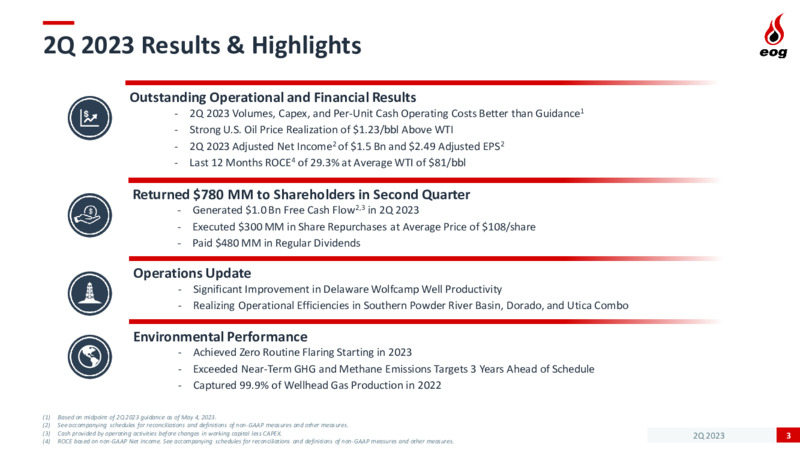 2Q 2023 Earnings Presentation – EOG Resources, Inc. – slide 3