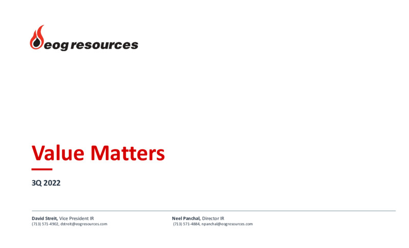 3Q 2022 Earnings Presentation – EOG Resources, Inc. – slide 1