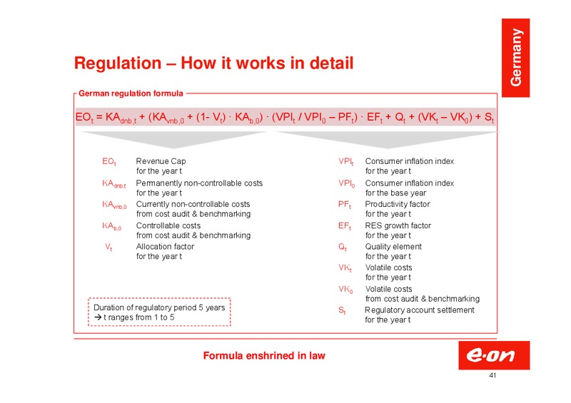 Investor Presentation – E.On – slide 41
