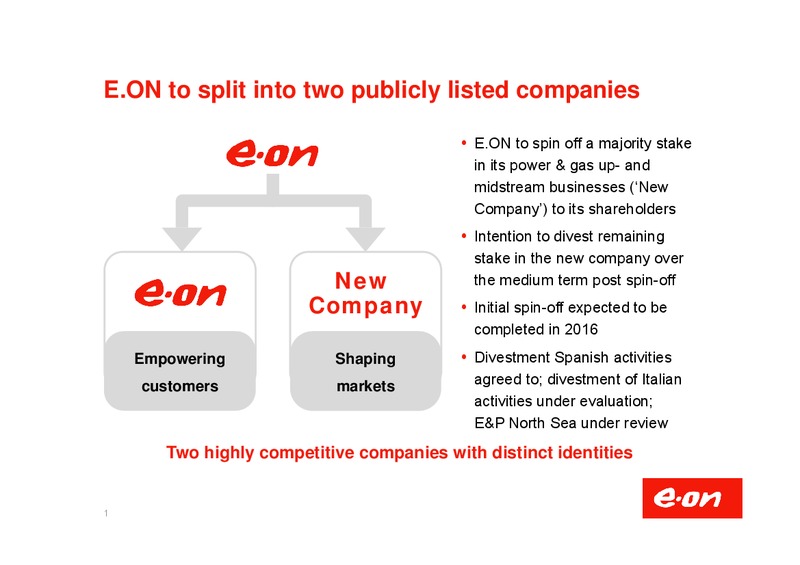 Investor Presentation – E.On – slide 2