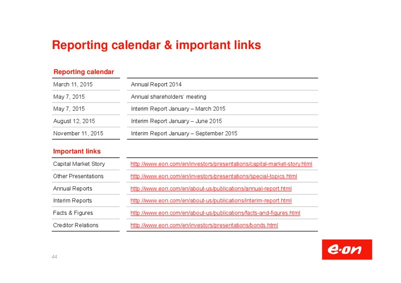 Investor Presentation – E.On – slide 45