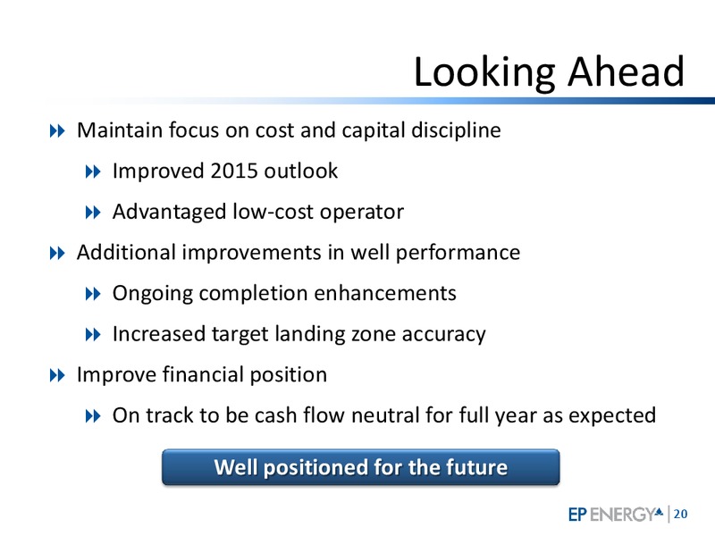 Q1 2015 INVESTOR UPDATE – EP Energy Corp – slide 19