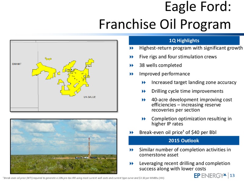 MAY 2015 INVESTOR PRESENTATION – EP Energy Corp – slide 12
