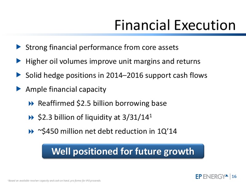 June 2014 Investor Update – EP Energy Corp – slide 15