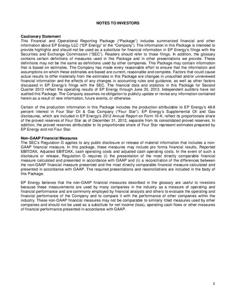 SECOND QUARTER 2013 – EP Energy Corp – slide 3