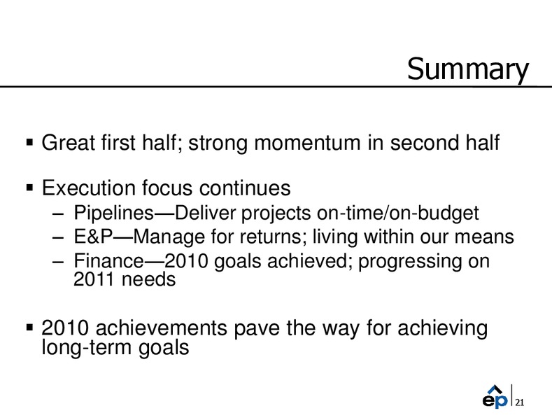 Q2 2010 Earnings Call – EP Energy Corp – slide 20
