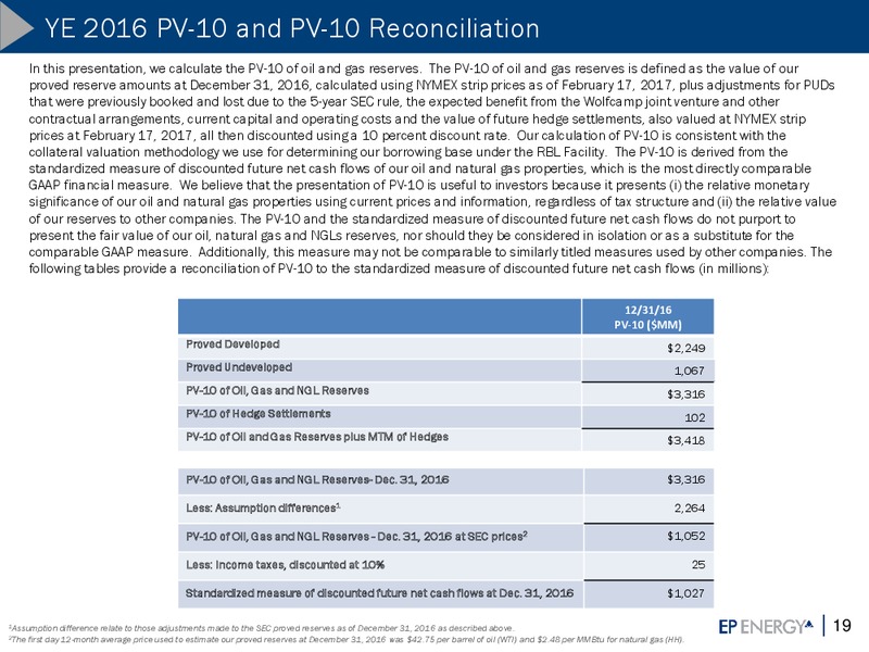 2016 Results and 2017 Outlook – EP Energy Corp – slide 18