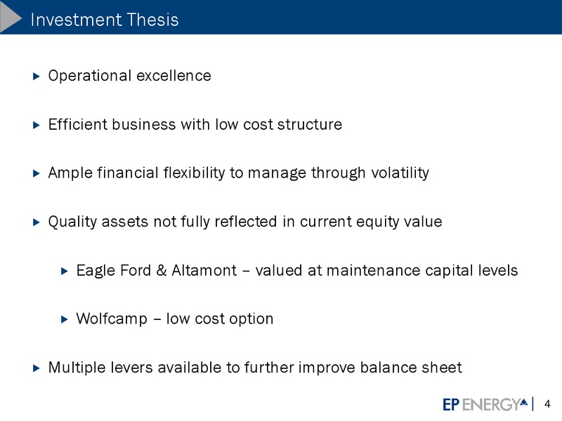 2017 RBC Global Energy and Power Conference – EP Energy Corp – slide 3