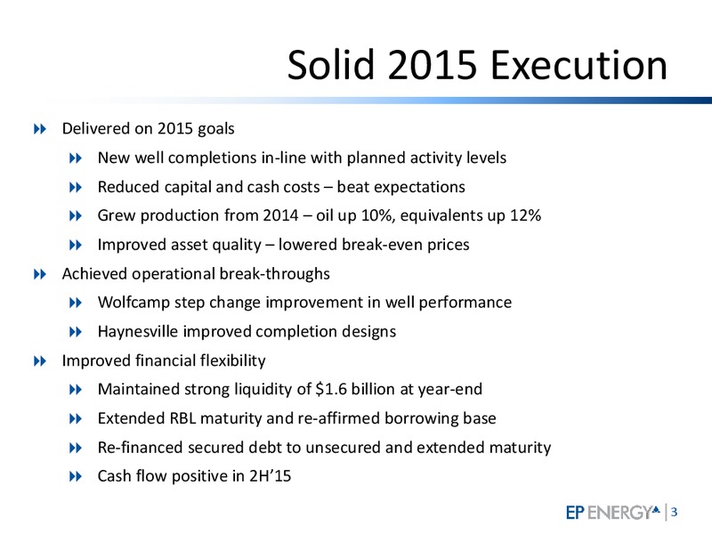 Q4 2015 Investor Presentation – EP Energy Corp – slide 2