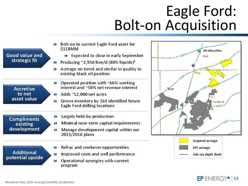 Q2 2015 RESULTS – EP Energy Corp – slide 14